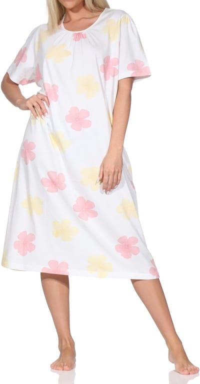 Normann Dames Nachthemd korte mouw – Romantisch bloemendesign