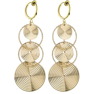 klem oorbellen-Goudkleurig- 8.5 cm- rond- geen gaatje- Charme Bijoux