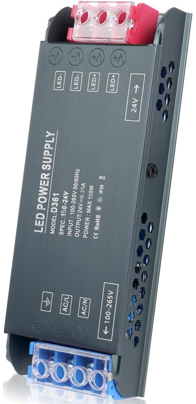 Allecto - Led-transformator - 24V - Constant Voltage Driveradapter - Compact formaat - Voor LED-strips - Eenvoudige installatie - Veiliger en duurz...