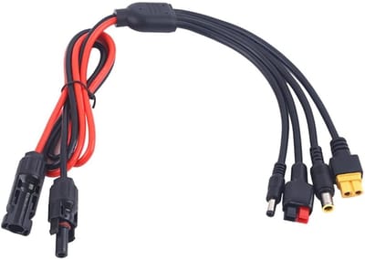 Zonnepaneel Adapter Kit - Connector Set - Energie Opladen - 4-in-1 Universeel - 12-18AWG - Zwart