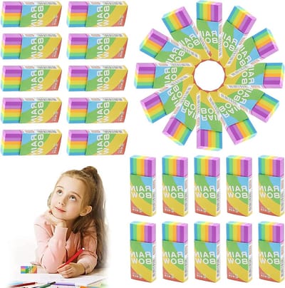Gekleurde Grote Gum Set voor Kinderen - 30 Stuks Zachte Gummen voor School, Tekenen en Schilderen