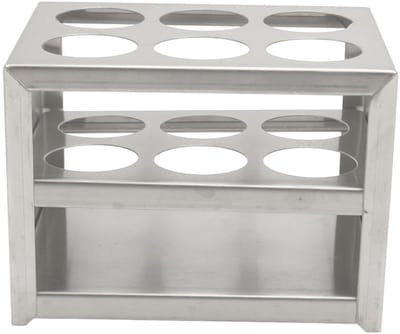 Dailygoods- Reageerbuizenrek 3 Laags - Roestvrij Staal 304 - 6 Gaten Houder - Centrifugebuizen - Wetenschappelijke Experimenten - Schokbestendig - Centrifugebuisrek