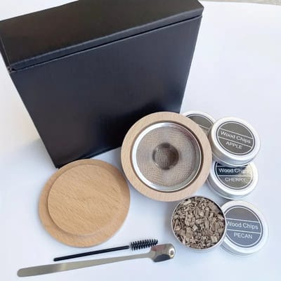 K&R Ventures® Cocktail Smoker Set - Smoking Gun - Whiskey - Verschillende Smaken - Luxe Cocktailset Smoker Kit - Houtsnippers Ouderwetse Whiskeyroker Drankenkit