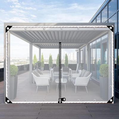 Transparante Zeilgordijnen - Buiten Zeil Gordijn - Terras Afschermen - Met Rits - 3x2m - Transparant