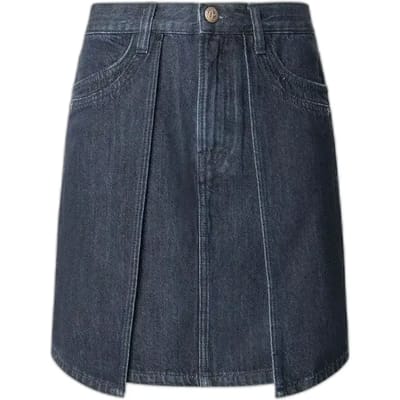 Pepe Jeans Mini Patch Hoge Taille Denim Short Blauw L Vrouw