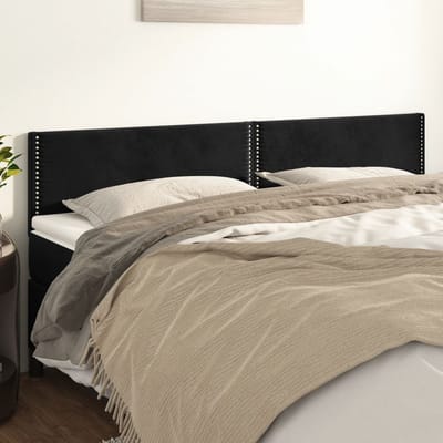 vidaXL - Hoofdborden - 180x5x78/88 - cm - fluweel - zwart