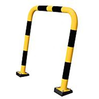 Aanrijdbeveiliging beschermbeugel SWING, binnengebruik, 1240 x 1000 mm, geel/zwart