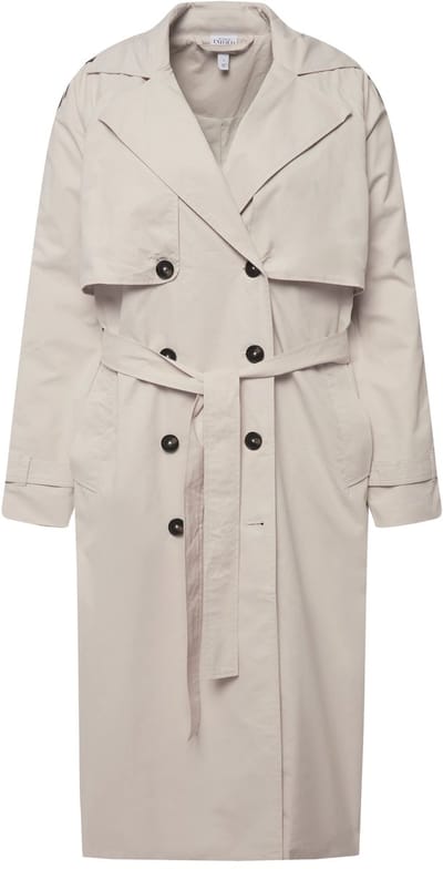 Studio Untold - Dames - Trenchcoat oversized reverskraag dubbele knoopsluiting - Steenwit - Maat L