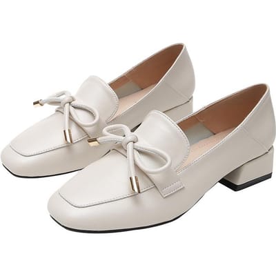 Mode Enkelschoenen Dames Herfst Britse Stijl Nieuwe Instappers Leren Schoenen Blokhak Loafers Middelhoge Hak Grote Maten Damesschoenen 33