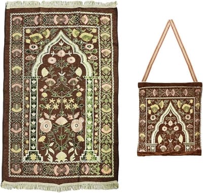 Elegante Vouwbare Gebedsmat voor Moslims, Draagbare Gebedsmat met Tas, Ideaal voor Ramadan en Dagelijks Gebruik