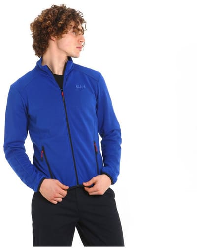 Slam Active Mid Wgt Grid Fleece Met Volledige Rits Blauw M Man
