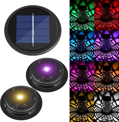 Reserve Zonnepaneel - Solar Deksel - Tuinverlichting Repareren - Twee Lichtmodi - 9 cm Rond - Warm Wit/RGB