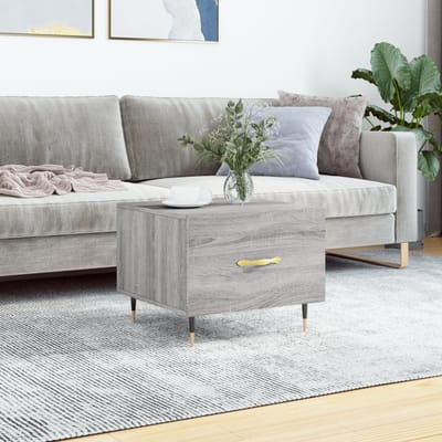 vidaXL - Salontafel - 50x50x40 - cm - bewerkt - hout - grijs - sonoma - eiken