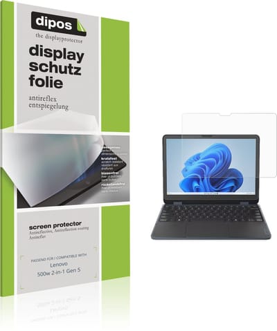 dipos – 2x Matte Beschermfolie geschikt voor Lenovo 500w 2-in-1 Gen 5 | Krasbestendige & antireflecterende Screenprotector Ultra-Thin