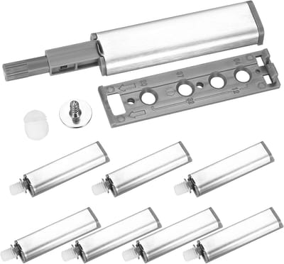 Duwdeur opener set van 8 stuks voor kastdeuren, lades en meubels - Magneet, demper en veermechanisme