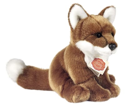 Hermann Teddy Knuffeldier Vos - zachte pluche stof - premium kwaliteit knuffel - rood - 20 cm - bosdier