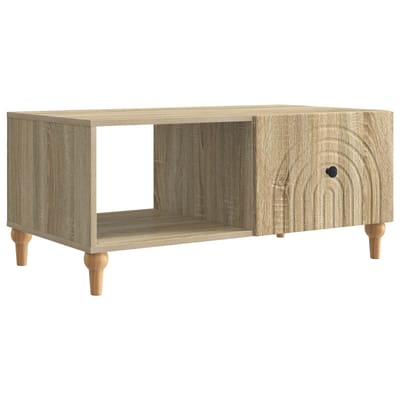 vidaXL - Salontafel - Sonoma - Eiken - 90 - x - 50 - x - 40 - cm - Bewerkt - hout