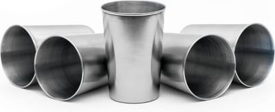 Intirilife 5x stapelbare roestvrijstalen mokken in 170 ml - Camping Outdoor metalen mok beker glas herbruikbaar zonder plastic geschikt voor kinderen