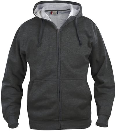 Clique Basic hoody Full zip Antraciet Melange maat XS