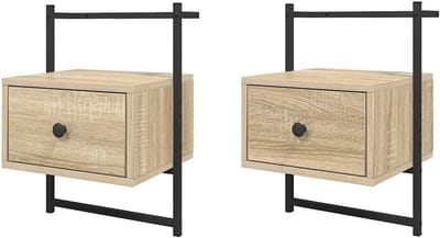 Wandnachtkastje - Zijtafel Lade - Slaapkamer Opbergen - Vochtbestendig Oppervlak - 35x30x51 cm - Sonoma Eiken