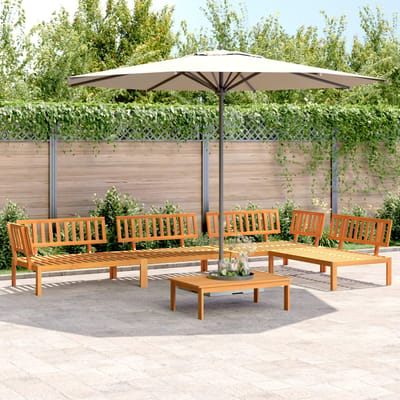 vidaXL - 5-delige - Loungeset - pallet - massief - acaciahout