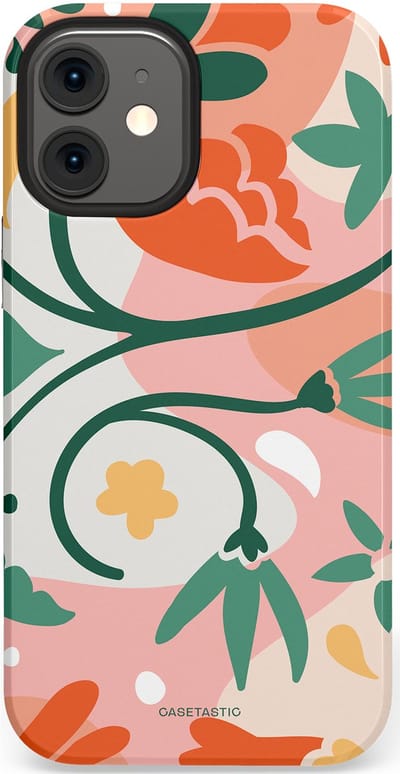 Casetastic Hoesje Geschikt voor Apple iPhone 12 Mini - Stijlvolle Beschermende Duo-layer Case - Bloesem Pastels