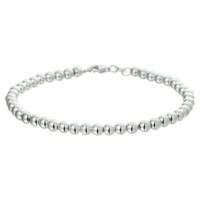 Zilver Gerhodineerd Armband Bolletjes 4,0 Mm 19 Cm 1332743