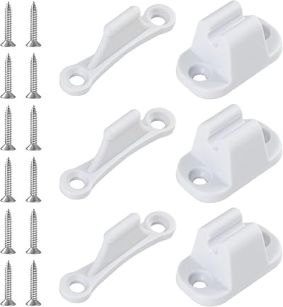 Deurstopper Set voor Caravan, Camper en Boot - Robuuste Kunststof Deurhouder Wit