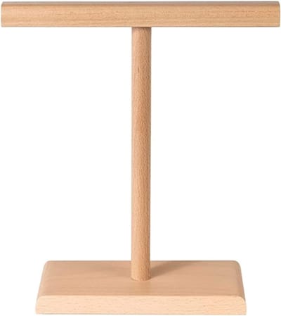 Hoofdtelefoonstandaard - Headset houder bureau - Bureau organiseren - Stevige houten basis - 24x8x18 cm - Nootkleurig