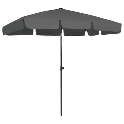 vidaXL - Strandparasol - 200x125 - cm - antracietkleurig