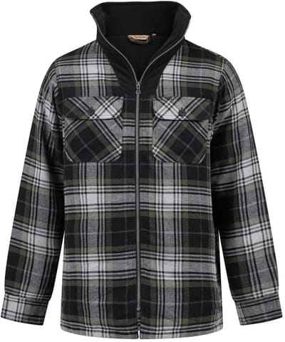 Peter Gevoerd Flanel Vest Olive Check Heren