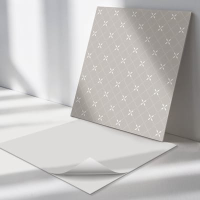 Wallfluent Vinyl Tegels - Geometrisch Ruitpatroon Vinyl Tegels Zelfklevend - 30 cm x 30 cm - Grijs PVC Tegels - 9 stuks - Vierkant PVC Tegels - Patroon Plaktegels - Zelfklevende Vinyltegels - Plaktegels Keuken en Badkamer