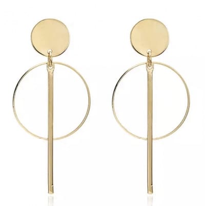 Clip oorbellen- rond -goudkleur- lang- geen gaatje-Charme Bijoux