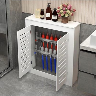 Radiator Kast - Verwarming Plank - Ruimte Decoratie - Geventileerd Ontwerp - 50x15x50cm - Wit