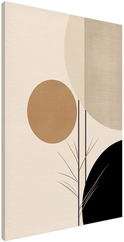 Canvas Schilderij - Japandi - Abstract II 100x150 cm - Abstract Wanddecoratie Woonkamer & Slaapkamer