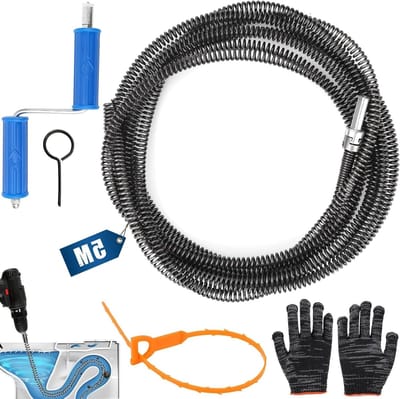 Spiraal voor afvoerreiniging, 10 mm x 5 m, ideaal voor verstoppingen, afvoerbuizen en gootstenen