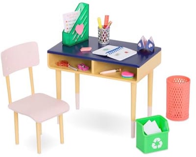 Schoolbank set - Poppen bureau - Poppen spelen - Inclusief accessoires - 14 x 34 x 39 cm - Niet gespecificeerd
