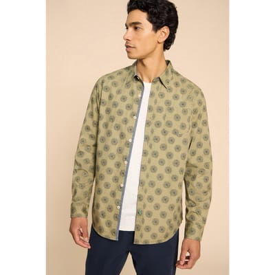 White Stuff Daisy Floral Printed Shirt Green Print Size: M | Casual Shirts Outlet | Heren | Groen