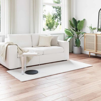 vidaXL - Antislip - vloerkleed - van - imitatie - konijnenbont - OLITE - Wit