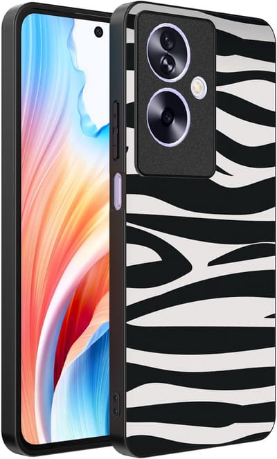 Smartphonica Telefoonhoesje Geschikt voor Oppo A2 - Oppo A79 met zebra opdruk - TPU backcover case zebra design - Zwart Wit geschikt voor Oppo A2;Oppo A79