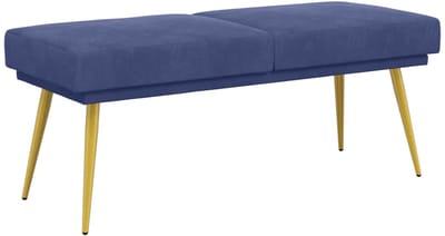 vidaXL - Dubbel-laags - bank - Politieblauw - 120 - x - 45 - x - 46 - cm - fluweel