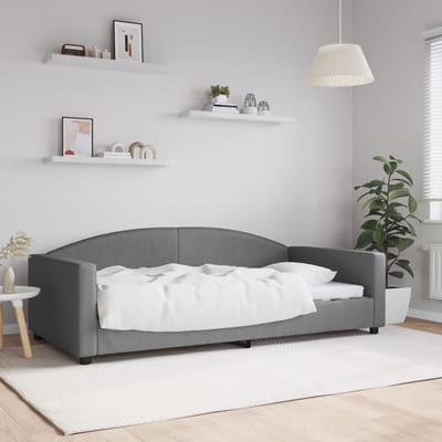 Vidaxl Bank Met Slaapfunctie, Donkergrijs, 100X200 Cm, Bekleed Met Stof