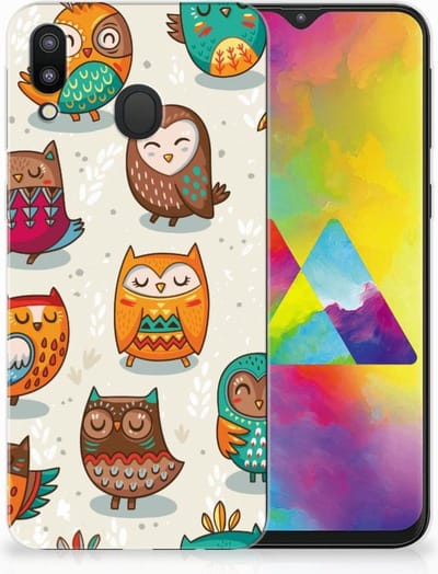 Samsung Galaxy M20 (Power) TPU Hoesje Vrolijke Uilen