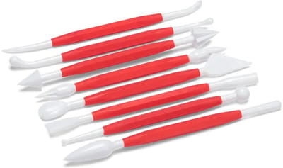 Go Go Gadget - "Patisse-Modelleerset: 16 cm, Rood/Wit, 8-delig"