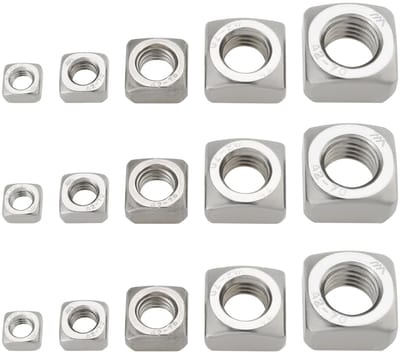 Dailygoods - Set van 50 RVS Vierkante Moeren voor Meubelbouw