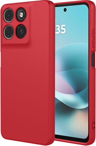 MobyDefend Hoesje - Geschikt voor Motorola Moto G57 Power - Matte Siliconen Backcover - Framboosrood
