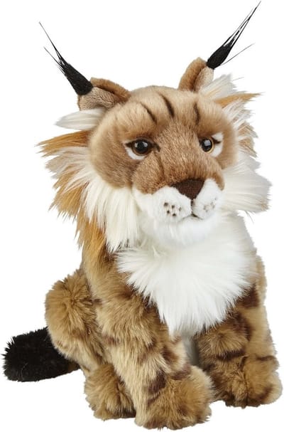 Ravensden Pluche lynx knuffel - bruin - 28 cm - wilde katten knuffels
