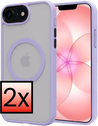 Hoesje - 2 Stuks - Geschikt voor Apple iPhone 17e - Magsafe Compatible - Sterk & Shockproof - Back Cover - Shock Proof Case - Telefoon Hoes - Lila