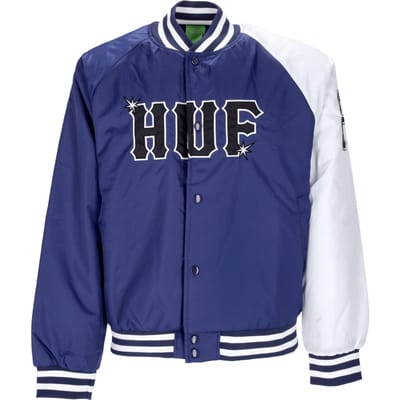 Bomberjack Satijnen honkbaljack voor heren, marineblauw