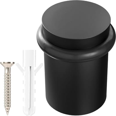 Vloerdeurstopper - Deurstop - Vloerbevestiging - Massief staal met rubberen bumper - 1 3/16 inch - Chroom
